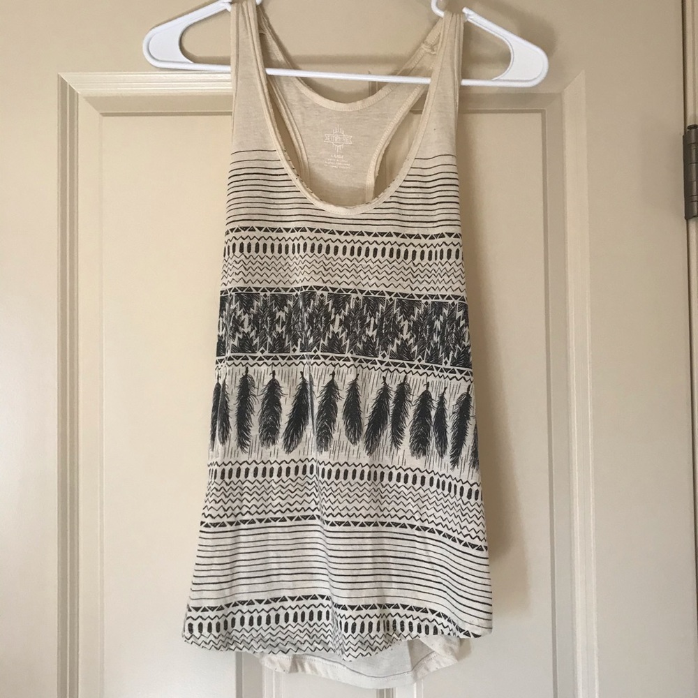 Cream and Black Tank